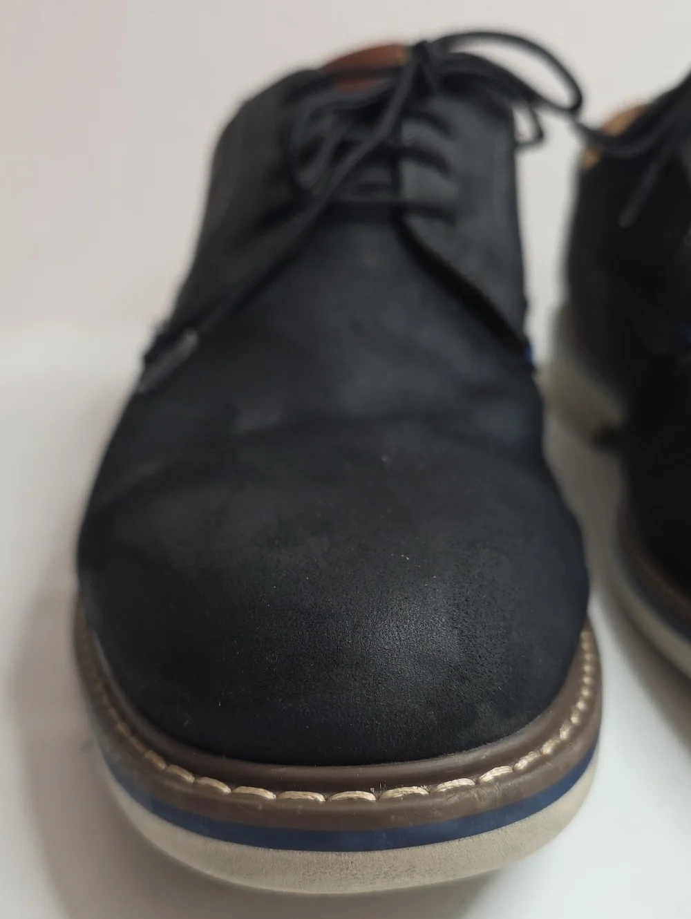 FLORSHEIM NORWALK PLAIN TOE BLACK NUBUCK CASUAL OXFORDS MENS 11.5W VGUC SLEEK